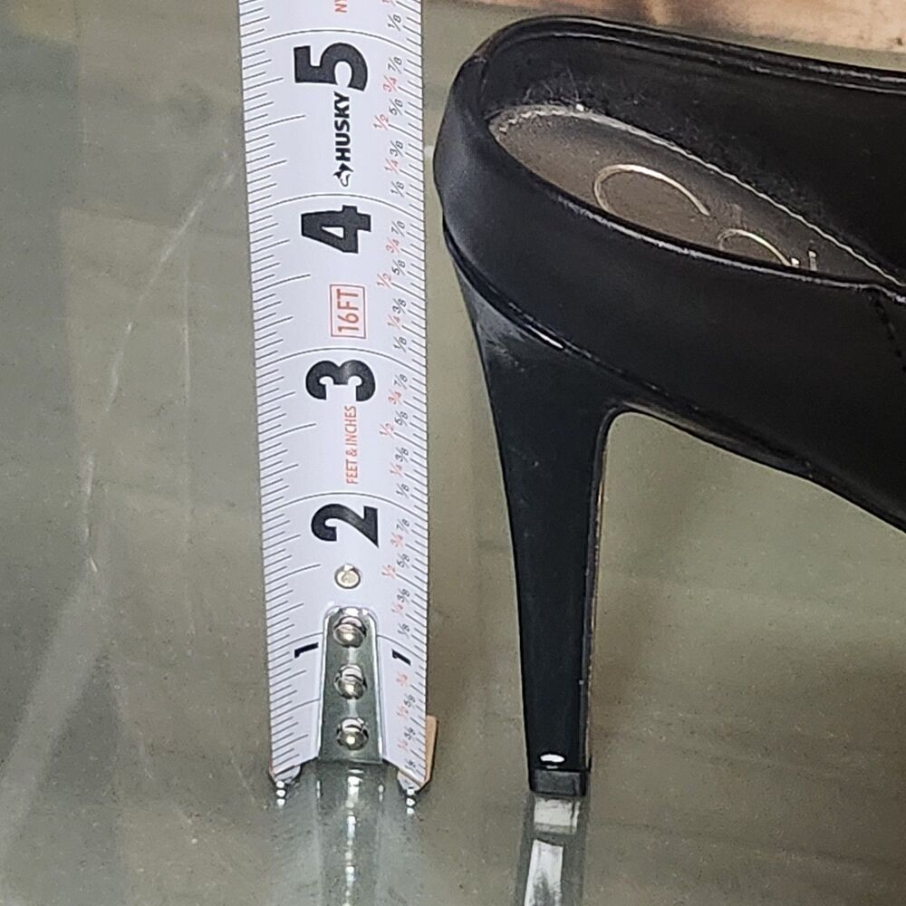 Calvin Klein Black Open Toe Mule Heels Womens Size 9.5 Suede Stiletto - Picture 9 of 9